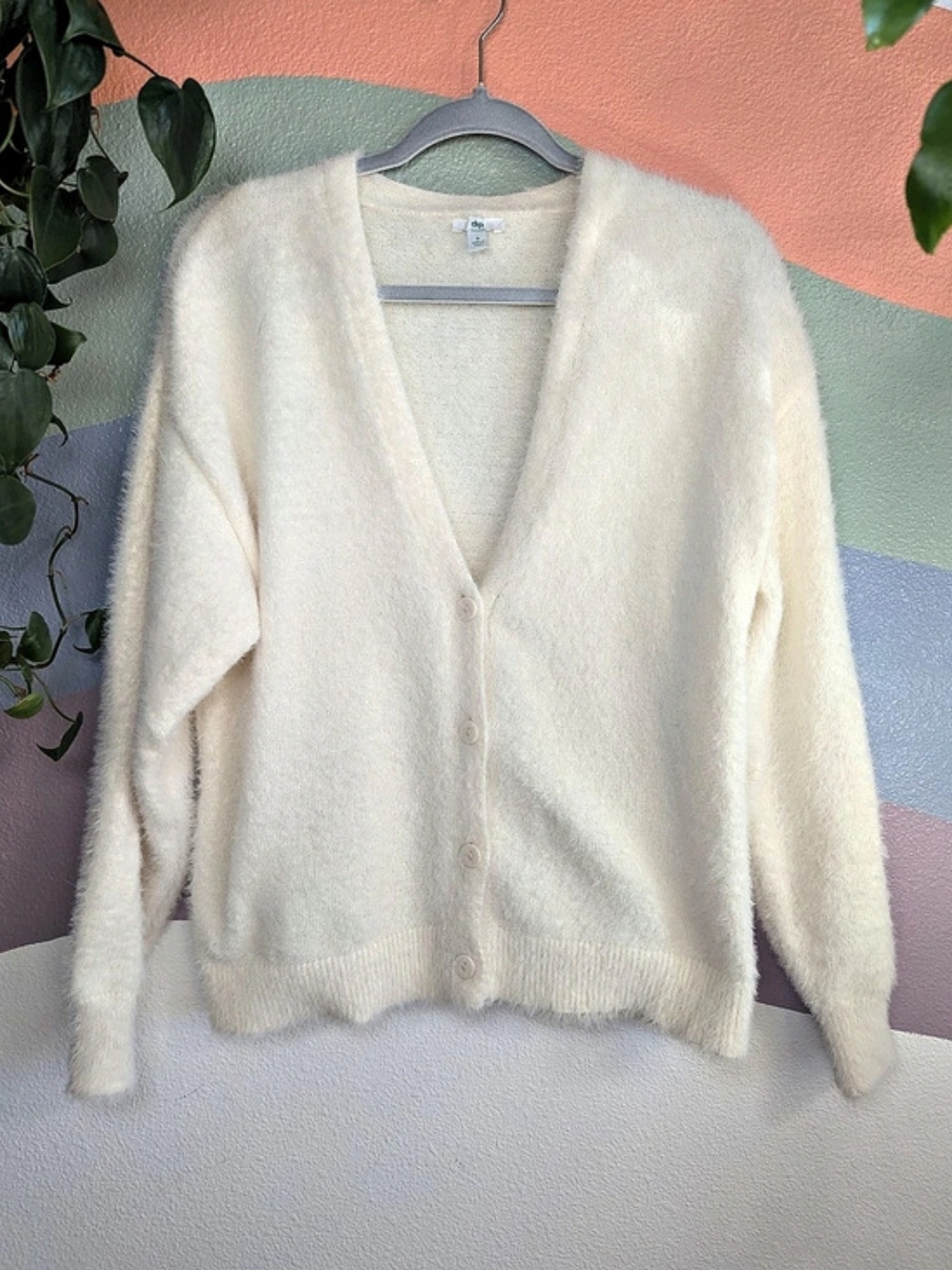 dip V-Neck Cardigan in Cream Size Small Like New